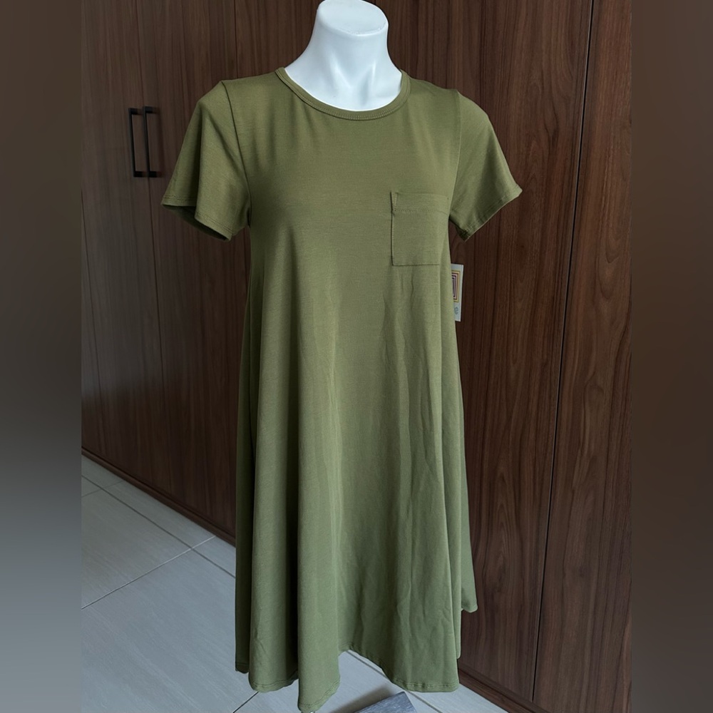 NWT hunter green Lularoe Carly dress Size XS